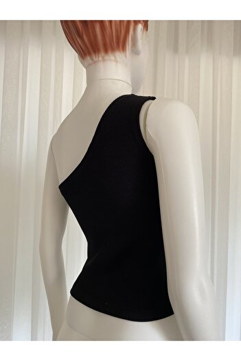 BRAVORİTE Μονό ώμο με ραβδώσεις Camisole Crop Athlete