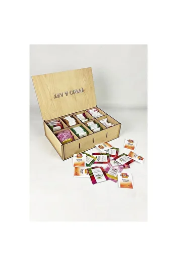 kutuTR 8 Compartment Wooden Tea Coffee Herb Tea Storage Box Container