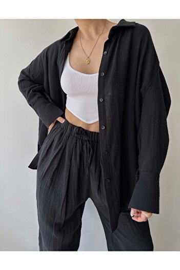 BOHEMAİ Ramila Black Muslin Set