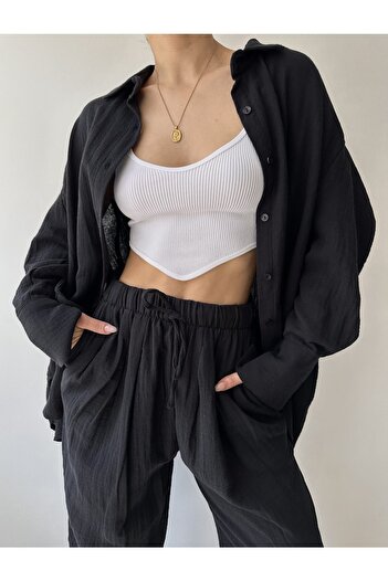 BOHEMAİ Ramila Black Muslin Set
