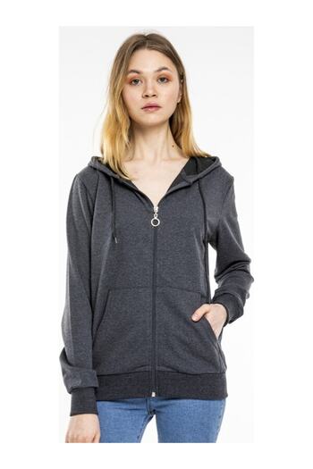 LUX Unisex Anthracite Hooded Zippered