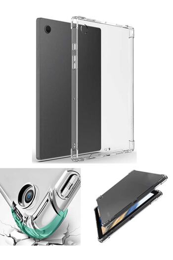 Nezih Case Samsung Galaxy Tab A8 10.5 Sm-x200 / X205 / X207 حافظة جانبية محمية ضد الصدمات ومضادة للصدمات شفافة