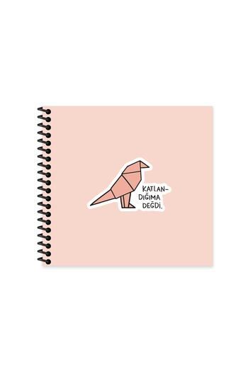 KESKİN COLOR Definitive Color Feeling Things 16*15 50 Sheets Striped Spiral Hard Cover Sticker Notebook - To My Endures
