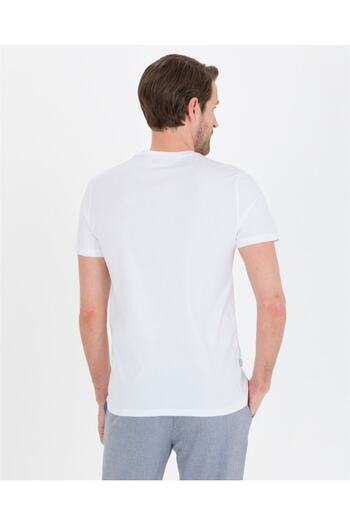 Pierre Cardin Λευκό μπλουζάκι με λεπτή εφαρμογή Crew Neck Basic