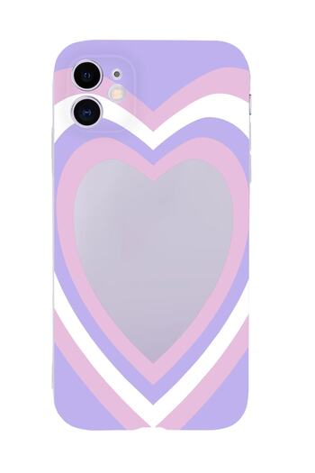 mooodcase iPhone 11 Purple Heart Premium Transparent Silicone Case