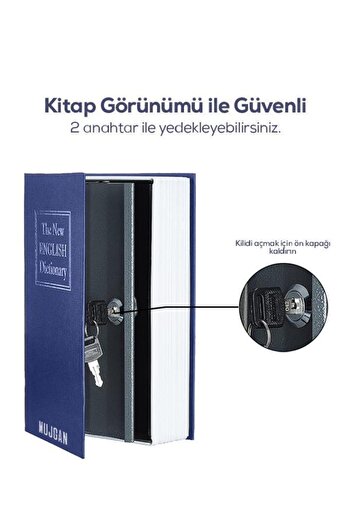 MUJGAN Kitap Görünümlü Gizli Kasa Lacivert
