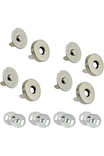 Hdg 100 Set Magnetic Bag Snap in Knitted Bag Silver Color