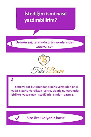 Takı Boom Isimli Aile Kolyesi 4 Lü Kalp Gümüş Kolye