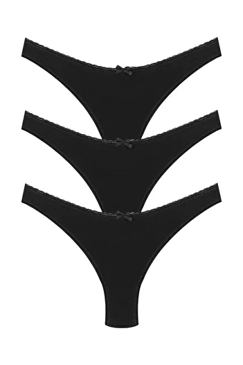 HNX 3-Piece Cotton High Waist Brazilian Cut Women's Panties
