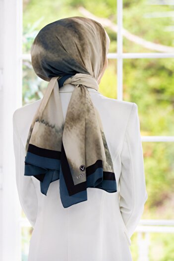 Vissona Women's Luxury Medina Silk Shawl Petrol Green