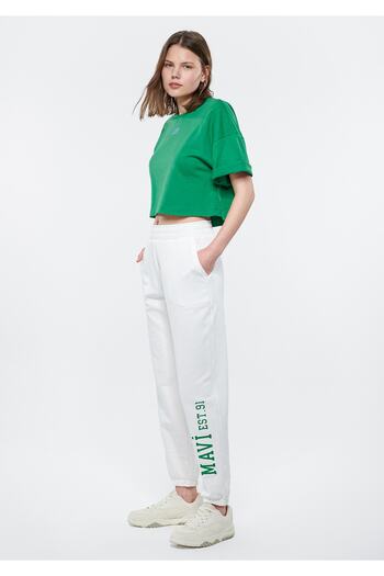 Mavi Logo Printed White Sweatpants 1600822-70057