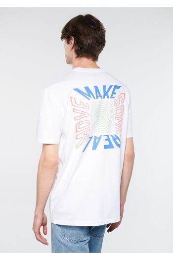 Mavi Τυπωμένο λευκό μπλουζάκι Loose Fit / Loose Fit 0611386-620