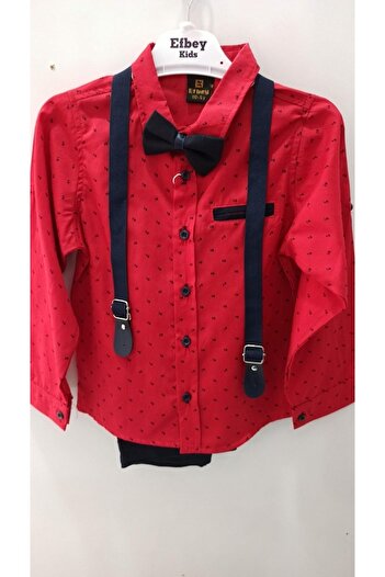 Efbey kids Slopetli Gömlekli Takım 5y/6y/7y/8y Aralığı Lacivert Pantolonlu