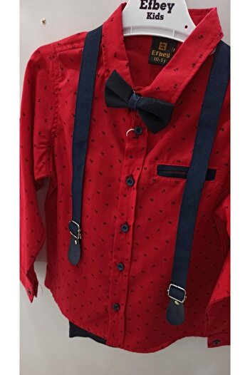 Efbey kids Slopetli Gömlekli Takım 5y/6y/7y/8y Aralığı Lacivert Pantolonlu