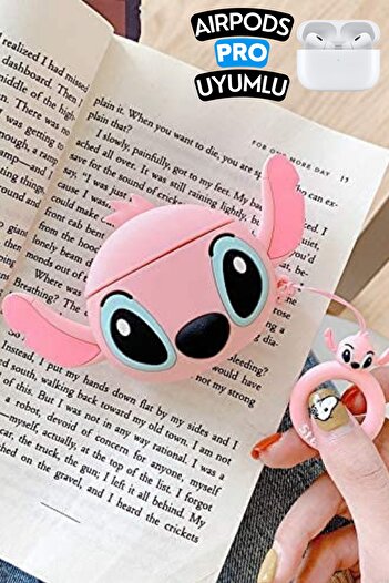 EWEC 2'li Set Pro Uyumlu Mavi Stitch Ve Pembe Stitch Figürlü Kulaklık Kılıfı Seti, Sevimli Pro Ikili Set