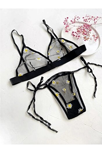 NARIYA Γυναικείο Σετ εσώρουχα με σουτιέν Daisy Floral Sexy Fancy Bralet Σετ εσώρουχα