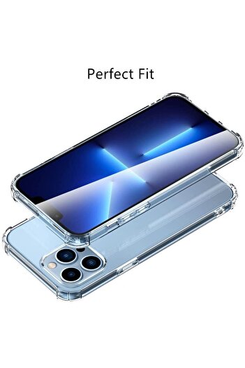 HyperAge iPhone 13 Pro Max Compatible Transparent Case Shock Absorbing Corner Protection Anti Shock Airbag Transparent Cover