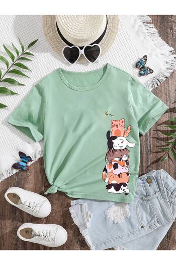 LePold Cats Printed Girl/Boy T-Shirt