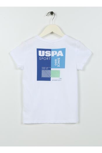 U.S. Polo Assn. Τυπωμένο λευκό μπλουζάκι για αγόρια Bancaykids