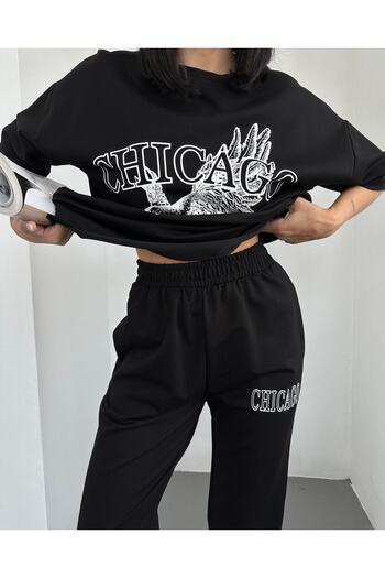 Machetta Large Size Eagle Printed Pocket Lettering Oversize Bottom Top Summer Suit
