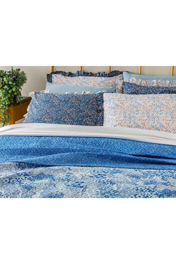 English Home Peaceful Garden Tek Kişilik Çok Amaçlı Örtü 160x220 vm Mavi