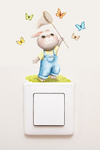 Sim Tasarım Tiny Butterflies And Rabbit's Game Set de autocolante decorative pentru camera copiilor