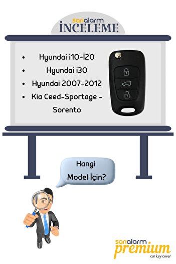sarıalarm Premium Auto Key Case For Kia - Hyundai - Gray