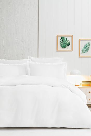 Puffy Naturalis Double Duvet Cover Set - Ranforce Washable, White