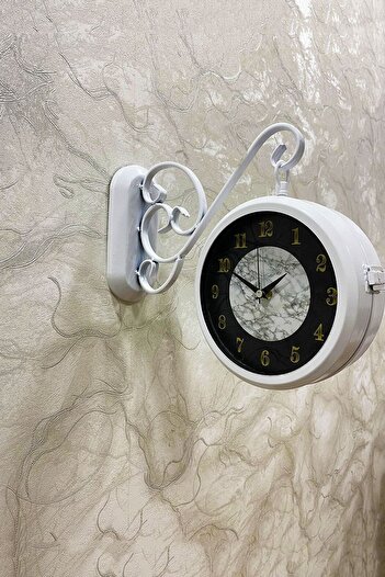 Kasva Concept 37x28 Cm Beyaz Metal Istasyon Duvar Saati