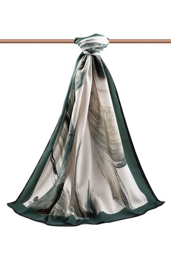 Vissona Γυναικείο Luxury Medina Silk Shawl Petrol Green