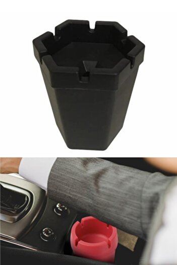 Flosoft Odorless Ashtray, Odorless Smokeless Hexagon Ashtray Black