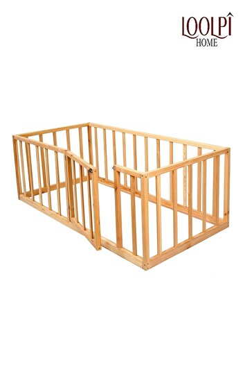 Loolpi Home Montessori Bebek Ve Çocuk Karyolası Unisex 70 Cm Bariyerli Ve Kapılı Ahşap Park Yatak