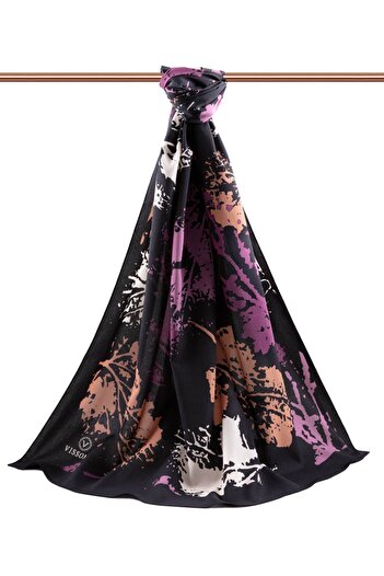 Vissona Women's Luxury Medina Silk Shawl Plum-1