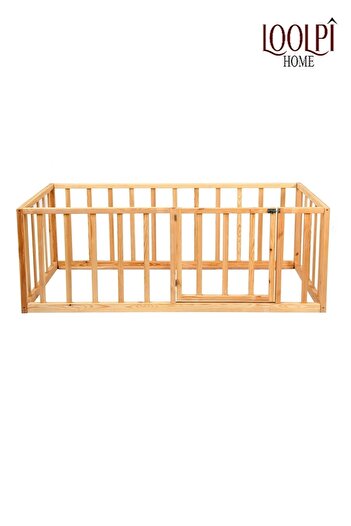 Loolpi Home Montessori Bebek Ve Çocuk Karyolası Unisex 70 Cm Bariyerli Ve Kapılı Ahşap Park Yatak