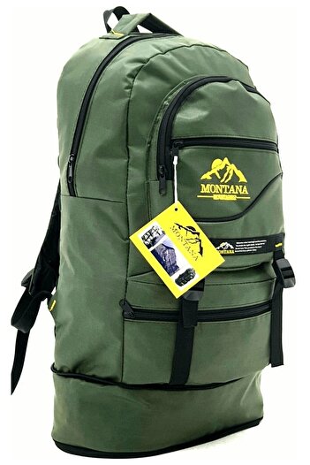MONTANA MOUNTAINER Bellows Mountaineer Backpack 65 Liter Capacity-Camping Bag Color Khaki (FARMAFA)