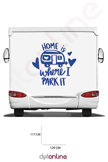 Dijitonline Autocolant pentru rulotă - Autocolant pentru vehicul pentru rulotă - Autocolant inimă - 120x117 Cm