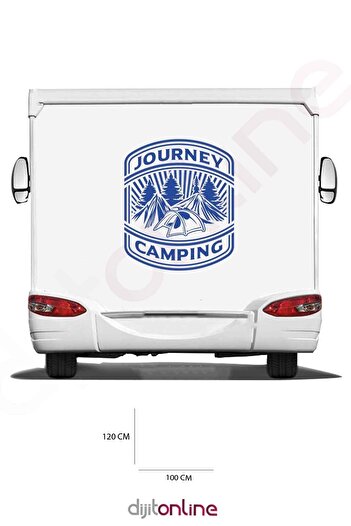 Dijitonline Autocolant Camping Caravană - Autocolant Cort de Camping - Autocolant Copac - 100x120 Cm