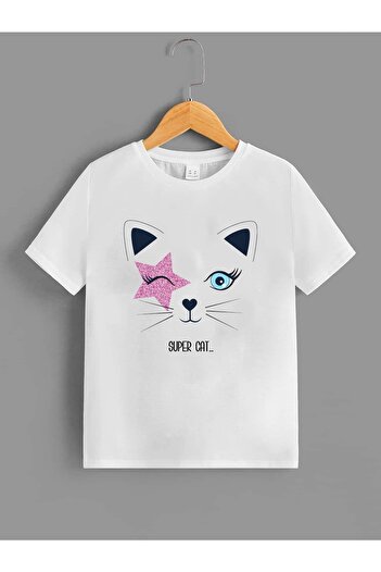 LePold Super Cat Cat Printed Girls T-Shirt