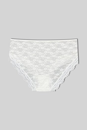 HNX White Lace High Waist Large Size Women's Panties