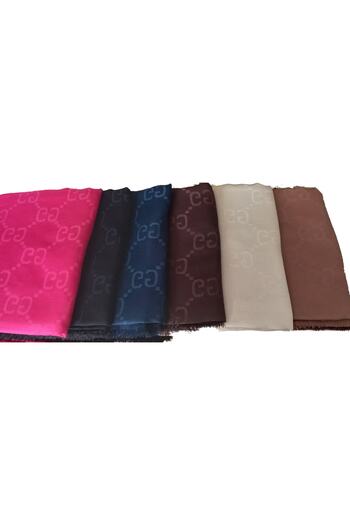 Trablus Hijab Women's G Pattern Silky Cotton Jacquard Shawl Model-Set of 6 G Pattern Shawl