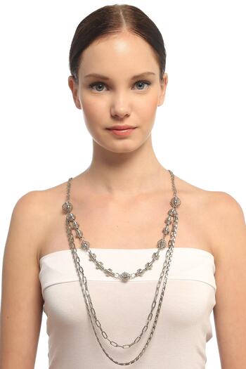 Rouge Women's Bow Model Shiny Chain Necklace