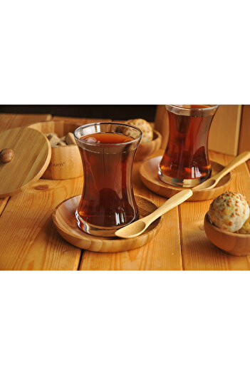 Dekorazon Set of 6 Brown Bamboo Teaspoons - 6 People