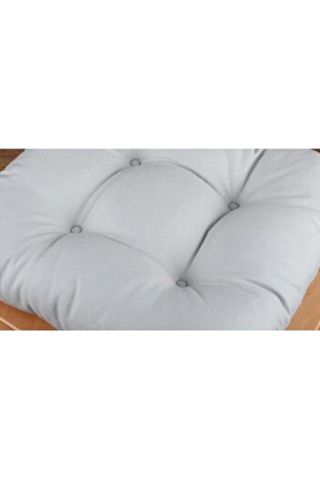 ALTINPAMUK 4-Piece Gold Gray Fluffy Chair Cushion Special Stitched Lace up 40X40Cm