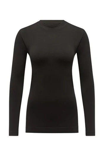 2AS Lenjerie de corp neagră cu mânecă lungă pentru femei Thermal de înaltă performanță W 176799 blk