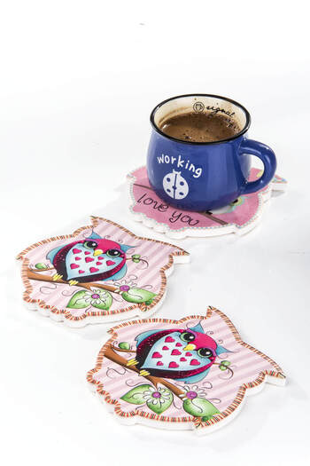 MUKKO HOME 2'li Baykuş Bardak Altliği 11 cm