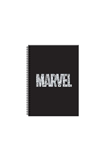 Marvel Sharp Color Spiral Notebook, Hard Cover, Checkered, 100 Sheets, (17x24 Cm), Black