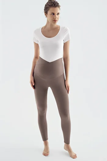 Artış High Waist Maternity Leggings with Crossed Waist Detail