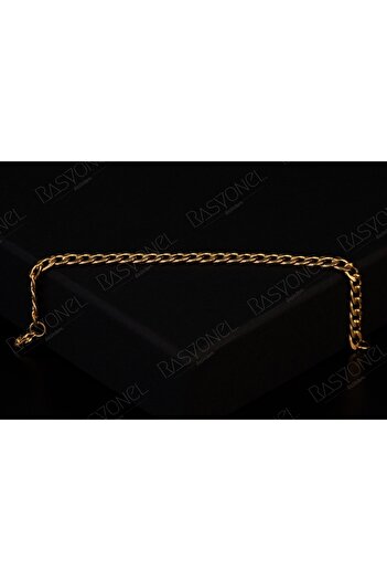 Rasyonel lazer Kadın Bileklik Paslanmaz Kararmaz Gold Renk Kombin Çelik Örgü Zincir Çelik Bileklik