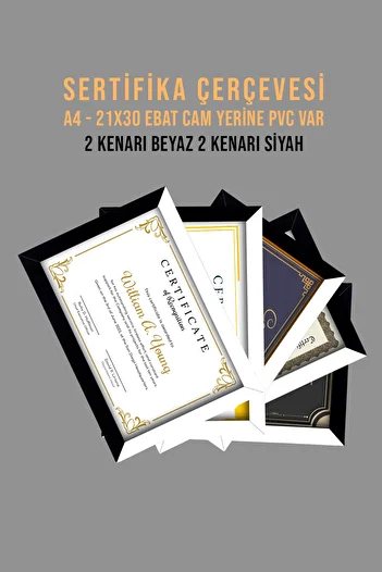 bymat 5Pcs A4 Mdf Frame - Photo and Certificate Frame, 21X30 Black and White Frame