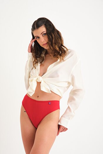 Joshs Cotton High Waist Brazilian Panties Single High Waist Brazilian Red